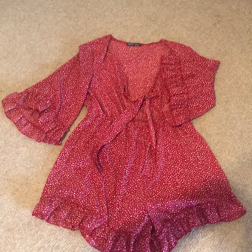 NEW ROMPER ruffled hem on arms and bottom